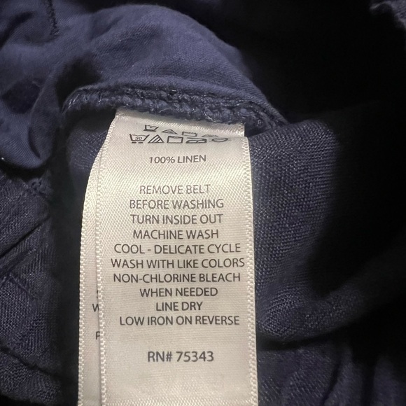 C&C California 100% linen navy pull on pants - Picture 7 of 7